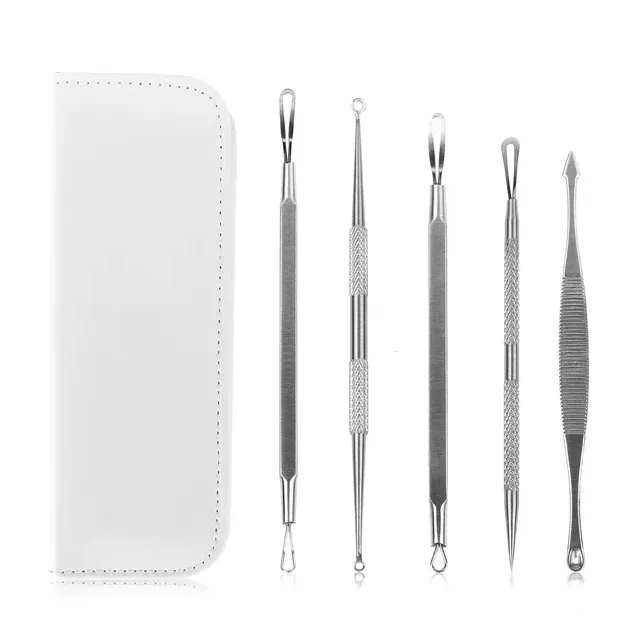 Blackhead Remover Kit Pimple Comedone Extractor Tool Set Stainless Steel White - Shop at LoveMi