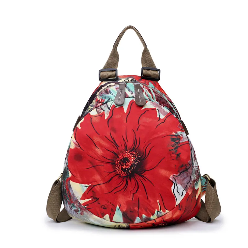 Mini Backpack Waterproof Oxford Fabric Personalized Print - Red
