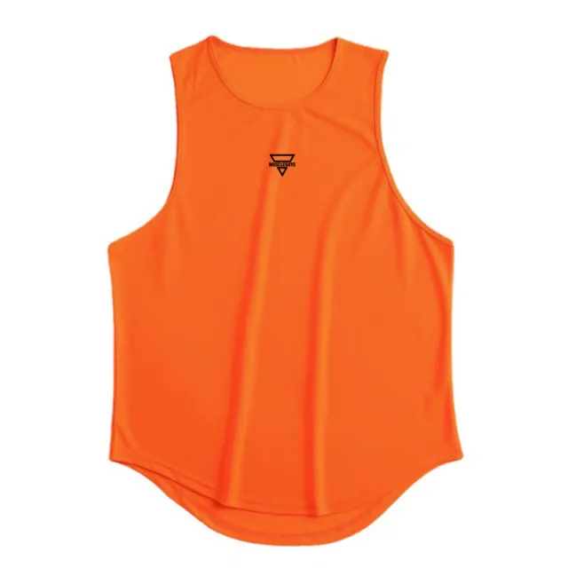Muscle Men's Fitness Sports Vest Breathable Stretch Mesh Orange - Shop at LoveMi
