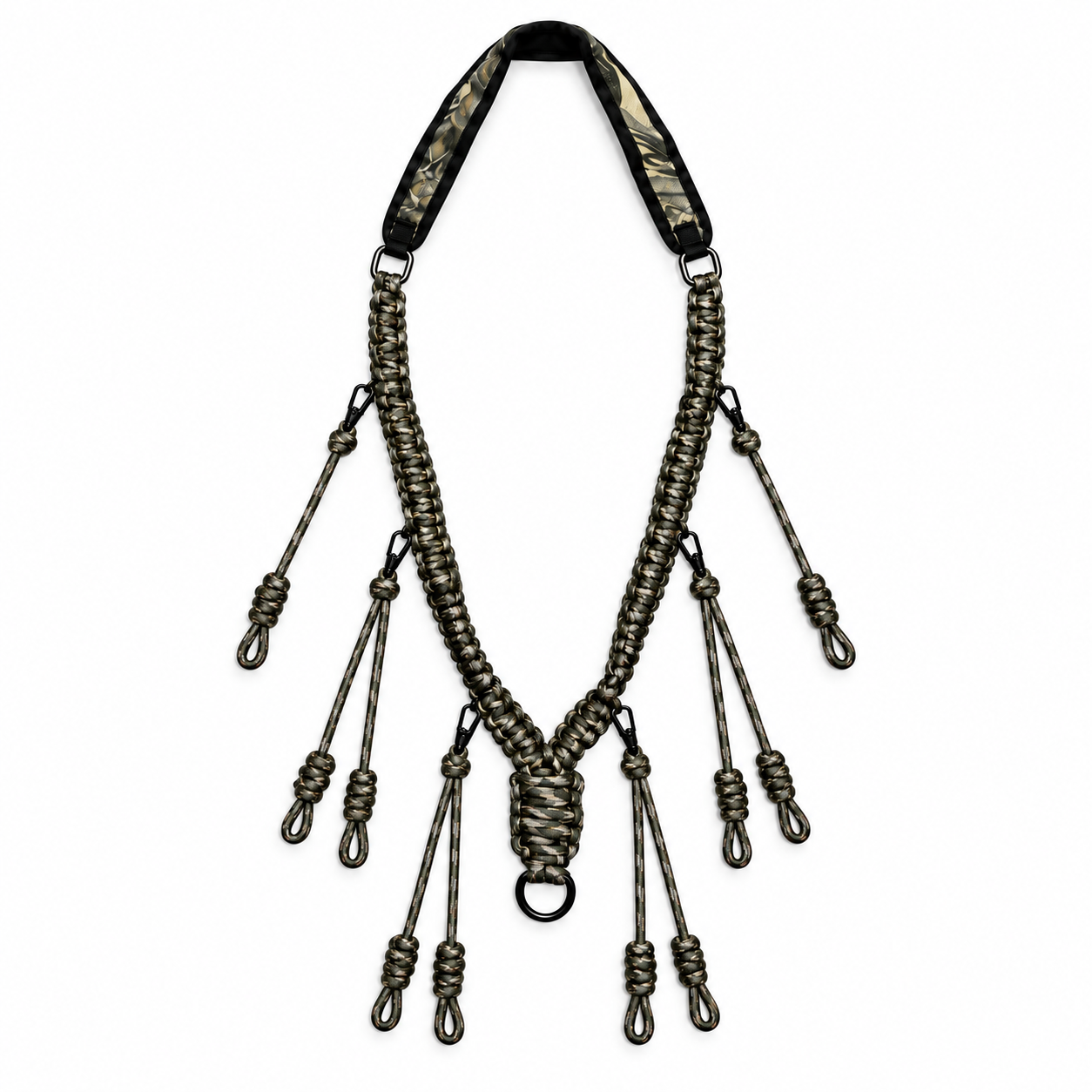 LINK High Camouflage Duck Call Lanyard Nylon Woven Goose 10 Removable Loops Duck Whistle MOLLE Durable Hunting Accessories