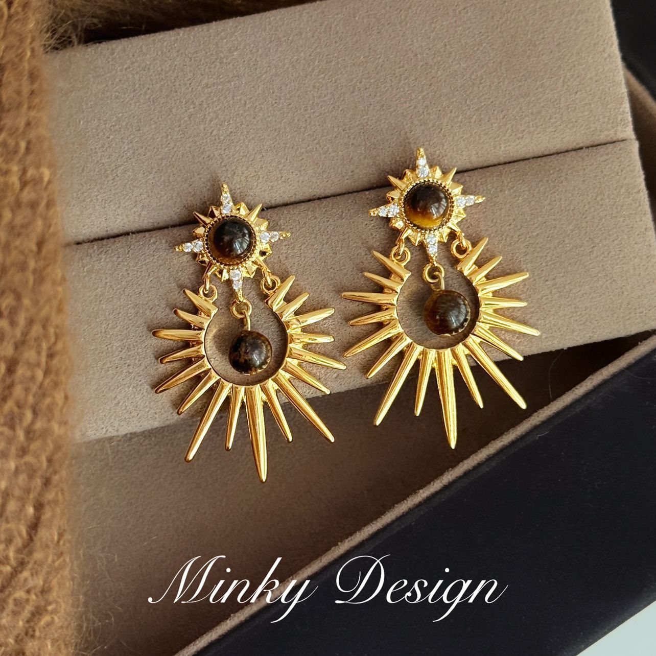 Retro Starburst Studs, Coil Spring Ear Clips For Non-pierced Ears
