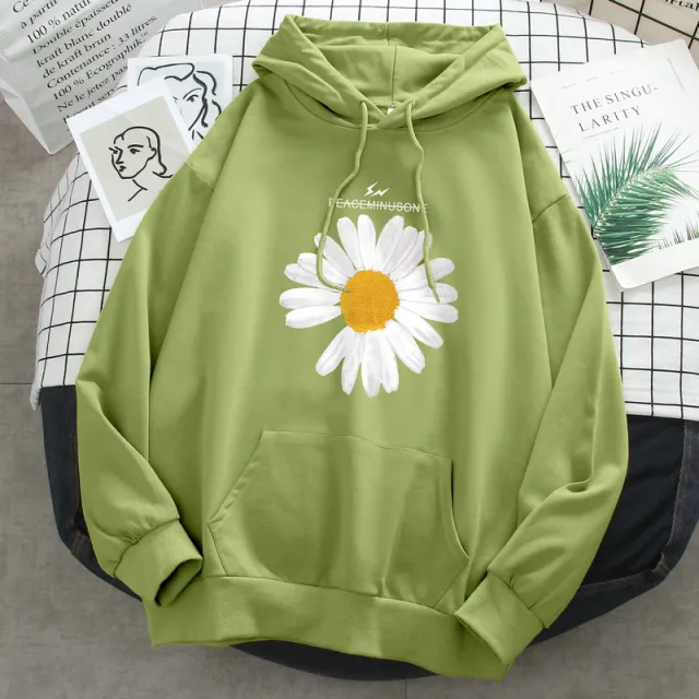 new thin super fire Little Daisy hooded sweater women"s 200 Jin Plus Size mm loose large slim top 4A - Shop at LoveMi