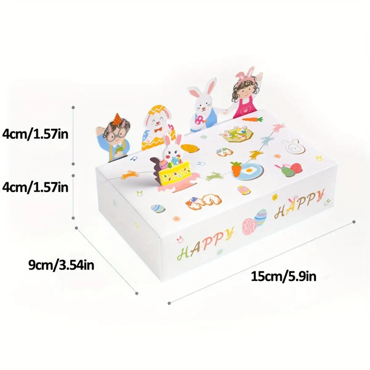10PCS Cartoon Gift Boxes 3D Stand Rabbit Paper Treat Box