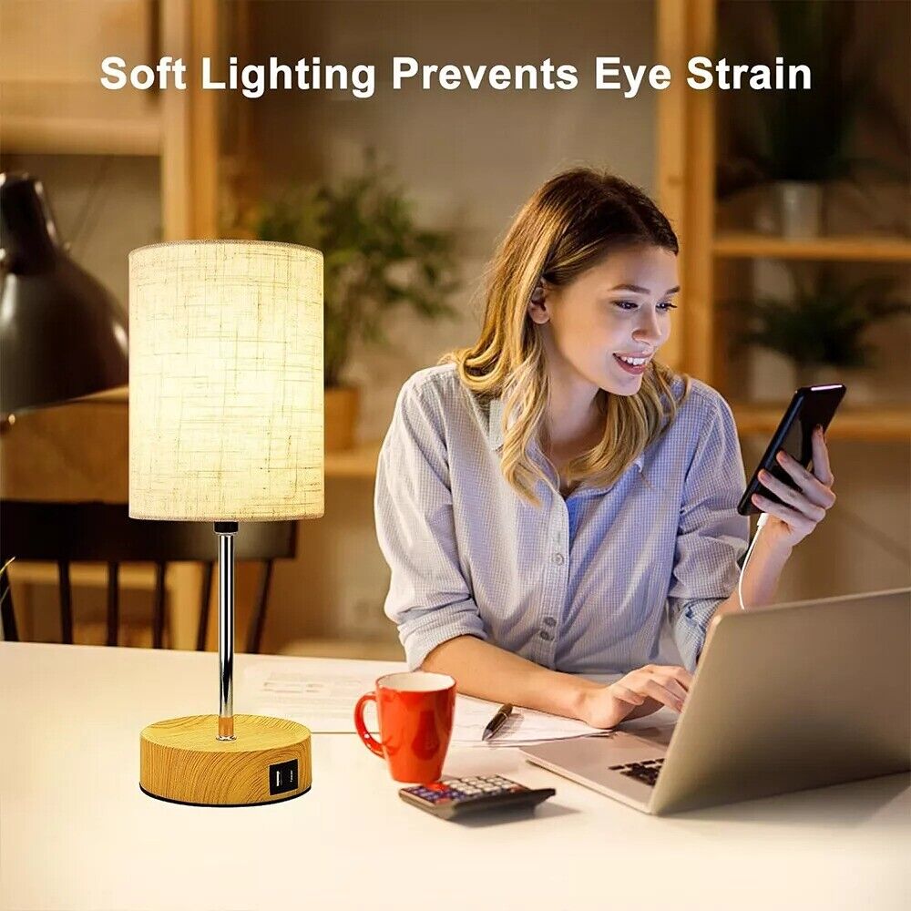 Touch Control Bedside Lamps, 3-Way Dimmable Table Lamp With USB Charging Ports — image 11