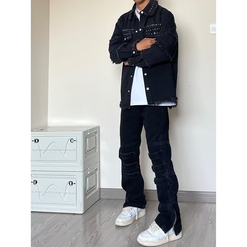 Vibe Zipper Split Trousers Casual Couple