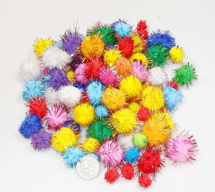 Title 6, Large Medium And Small Colored Pom-poms