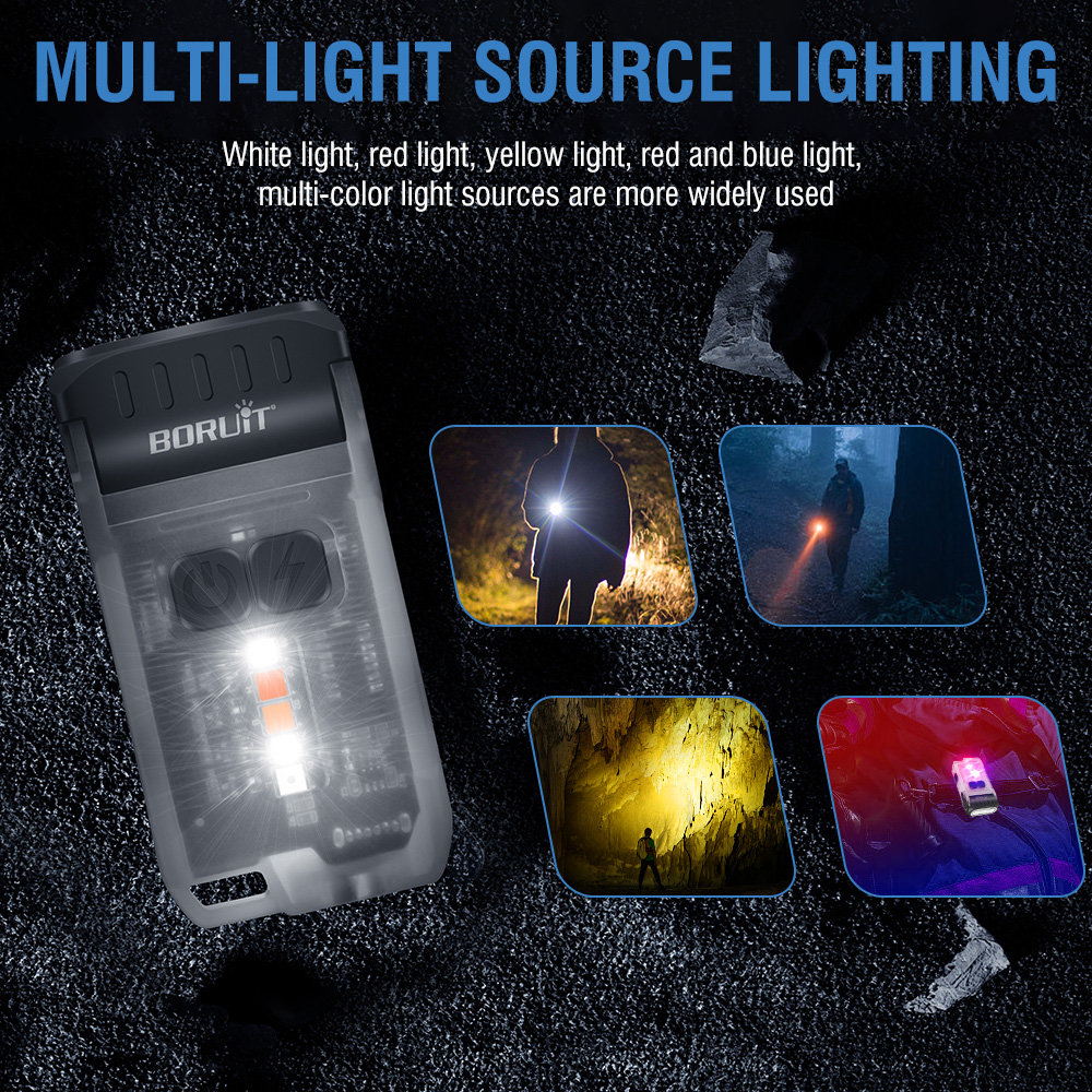 BORUiT V15 EDC Flashlight 1200LM LED Fluorescence Keychain
