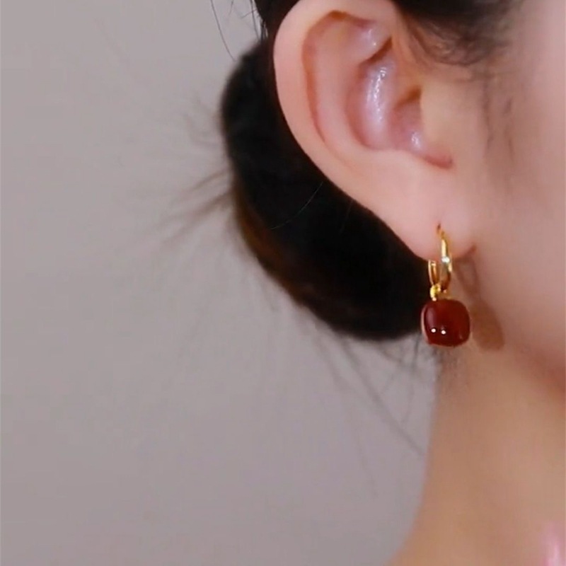 Title 1, Trendy Red Square Fortune Earrings Graceful And...