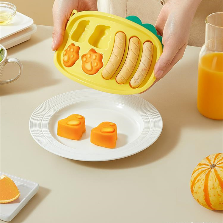 Baby Complementary Food Dinosaur Silicone Sausage Mold Can Steam