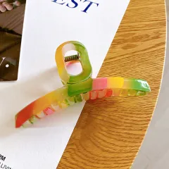 Large Keel Barrette Back Hair Shark - Streamer Yellow Green10Cm - View 1