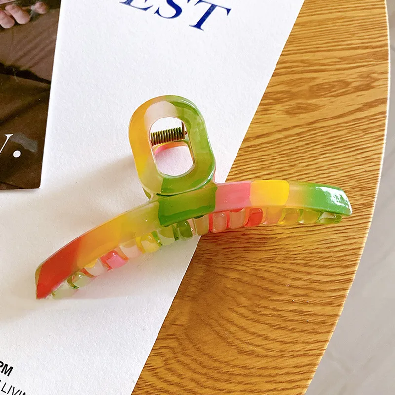 Large Keel Barrette Back Hair Shark - Streamer Yellow Green10Cm