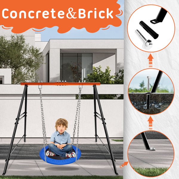 Swing Sets For Backyard, Outdoor Porch Swing Frame, Hammock Chair Stand Only, Max Load 550Lbs A-Frame Swing Stand, Swing Set For Patio, Playground, Park, Swing Not Include — foto 5