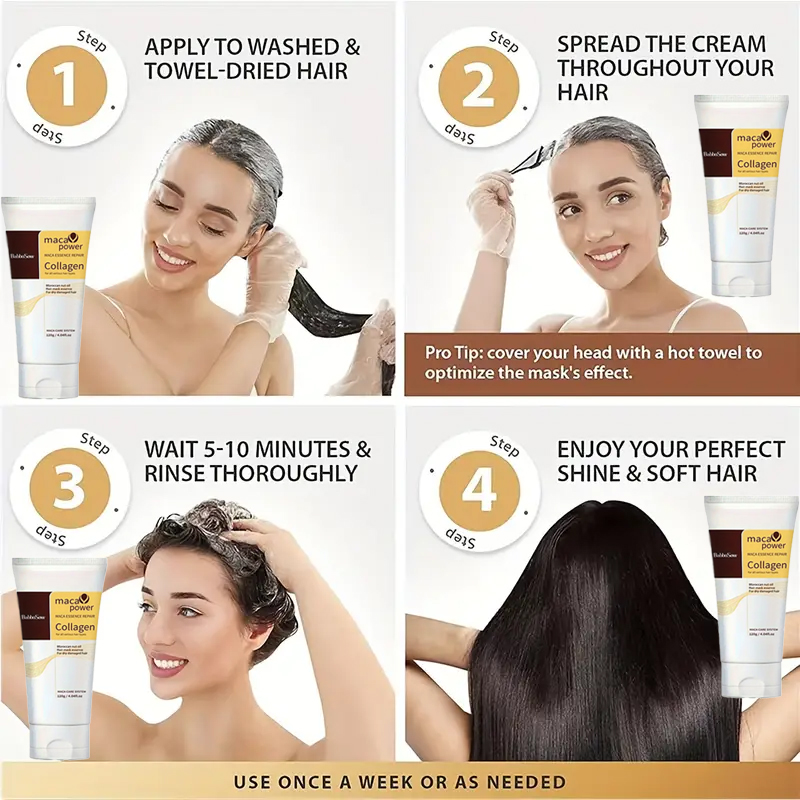 Only Supports Self Pickup With Waybill Collagen No Heat Hair Mask Deep Repair Dry Damaged Hair Smooth Frizz Boost Shine Volume