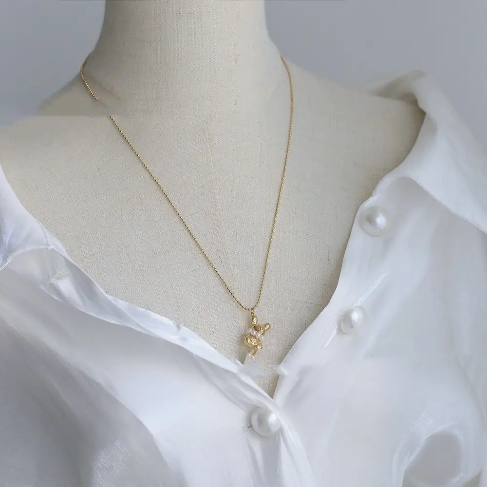 Casting Three-dimensional Letter Bunny Cute Animal Autumn And Winter Necklace