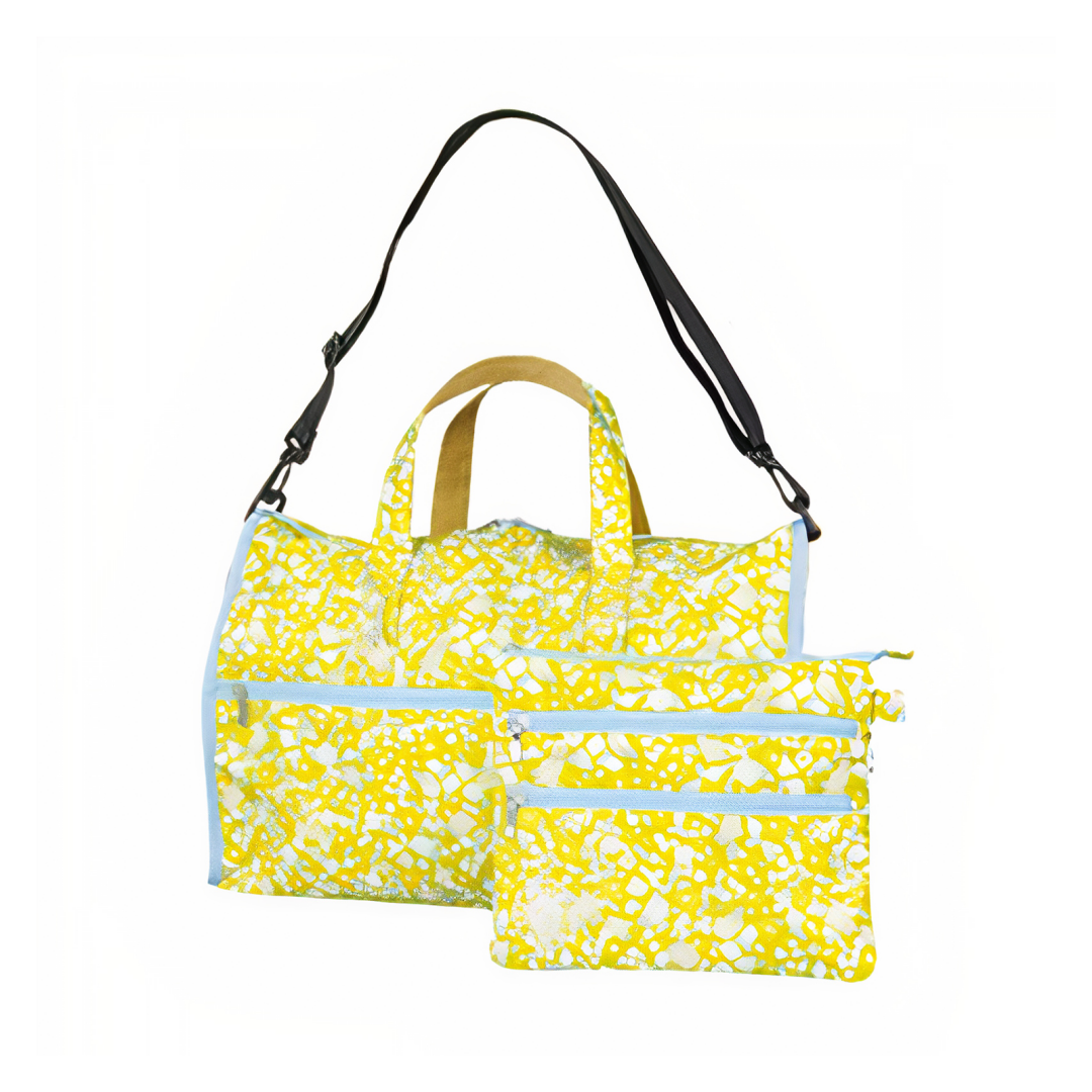 Folding Travel Bag Boston Storage Bag Luggage Carry-on Handbag Outdoor Business-green Flower