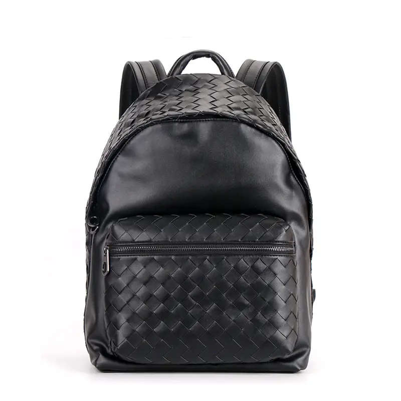 Men's New Woven Backpack Large-capacity School Bag
