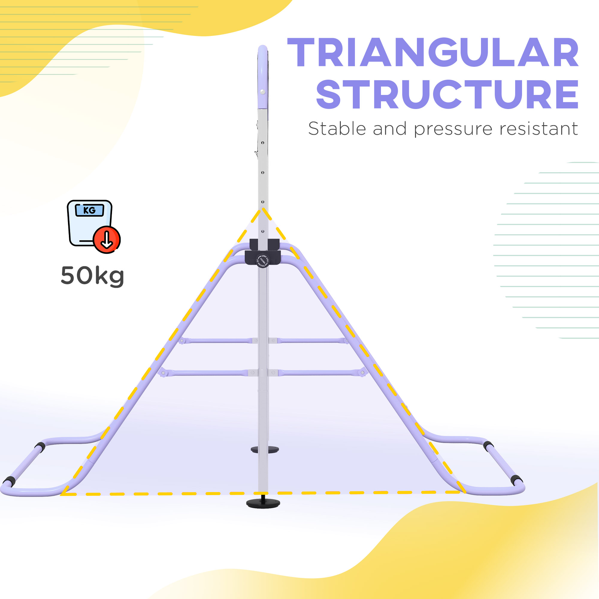 Adjustable Height And Foldable Children's Gymnastics Horizontal Bar With Anti — image 2