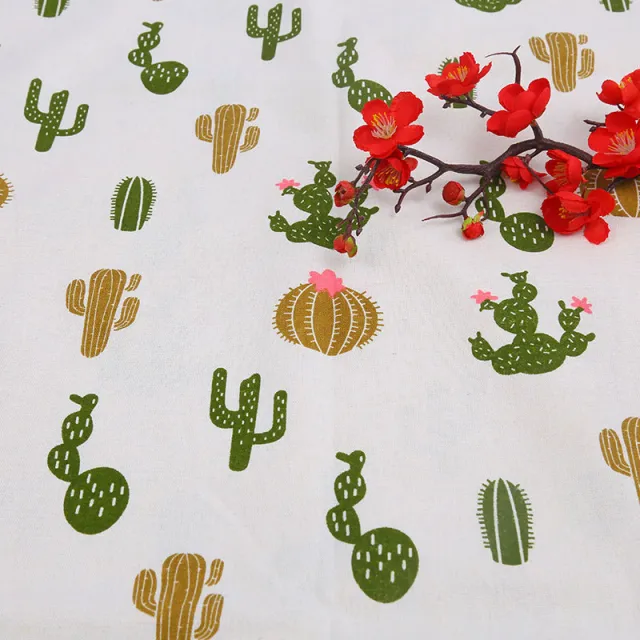 Cotton And Hemp Cloth Plant Tower Series Thickened Printed Fabric Storage Cloth Cactus - Shop at LoveMi