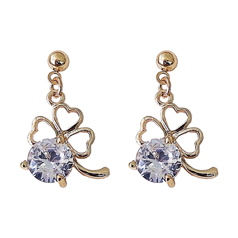 Imitation Diamond Flower Inlaid S925 Silver Needle Temperament Earrings