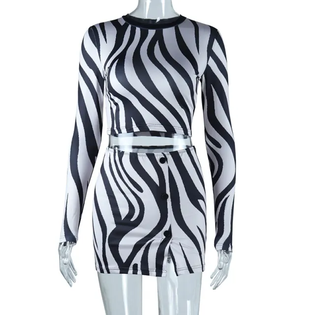 Zebra Fashion Print Umbilical Top Black - Shop at LoveMi