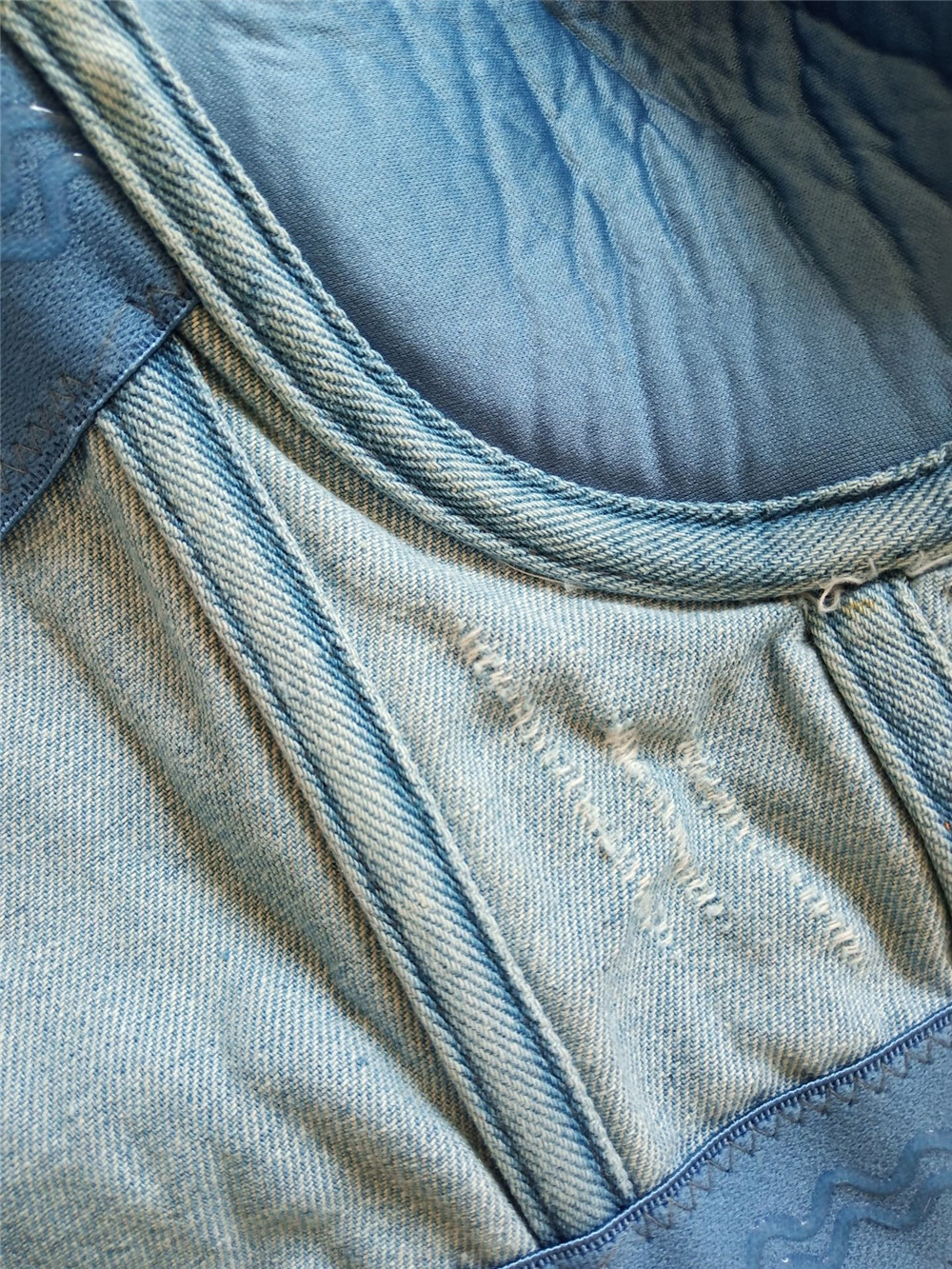 Summer Y Ripped Suspenders Fashion Blue Denim Top Women