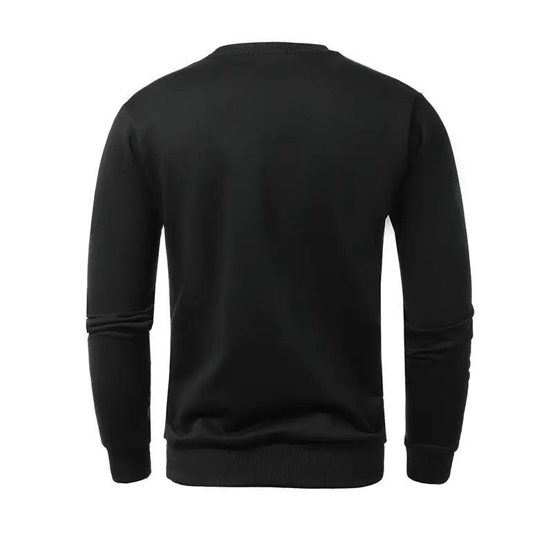 New Men's Personality Panel Crew Neck Sweatshirt Sport Color Contrast