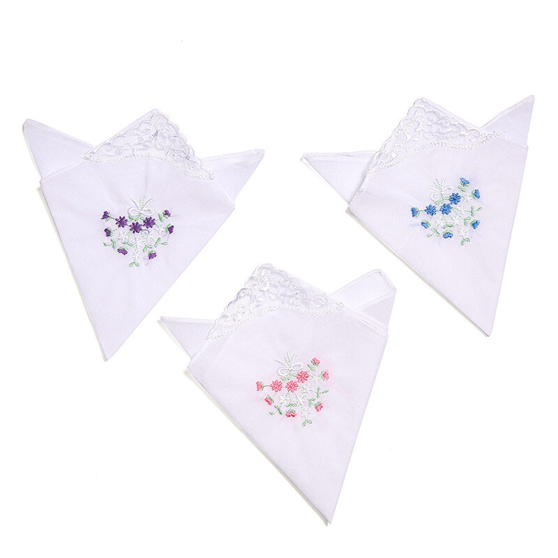6 Pack Ladies Handkerchiefs Pure Cotton Plain White With Satin Stripe Border — image 8