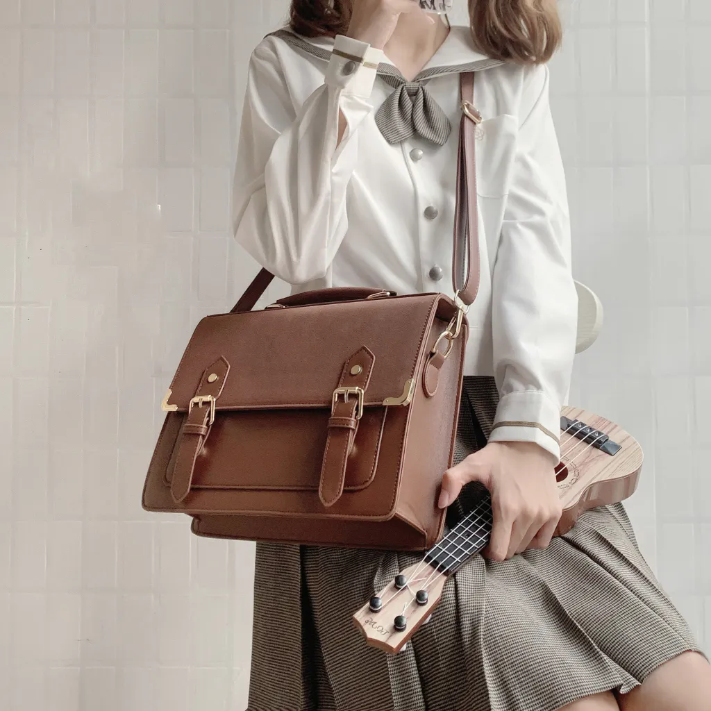 Women's Fashion Simple Handbag Crossbody Shoulder Bag - Brown