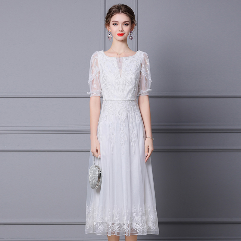 Embroidered Beaded Long Dress Dress — image 1
