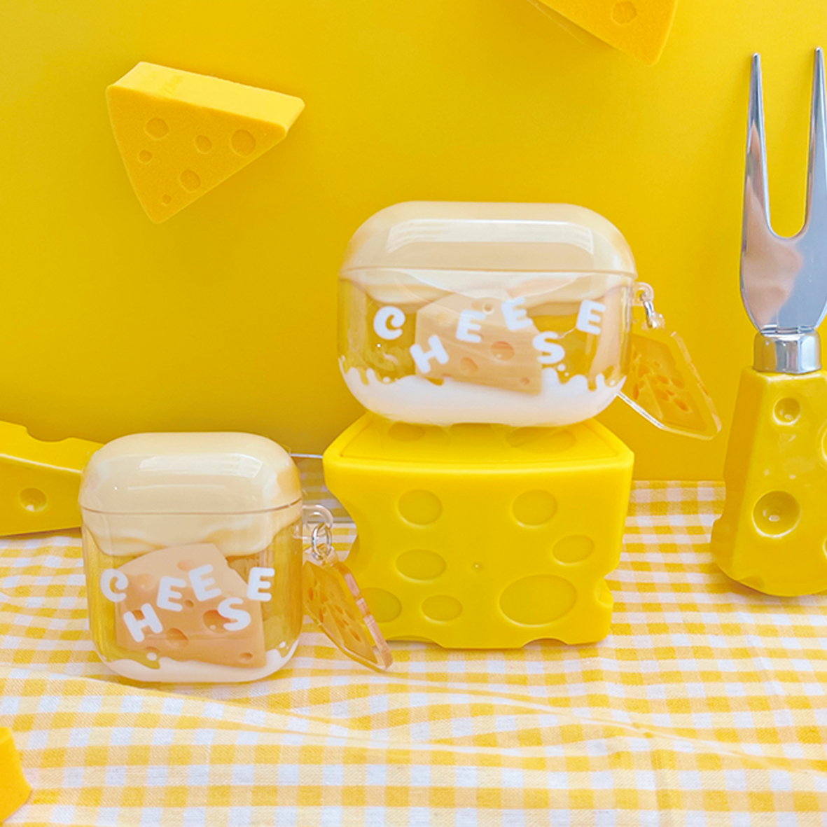 Fashion Cheese Pattern Earphone Protection Case