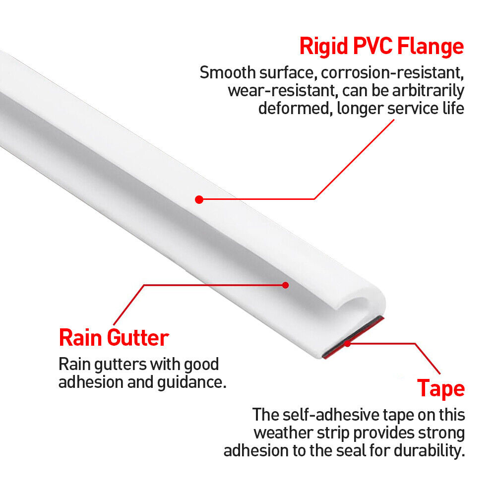 5m J Shape RV Water Guide Strip Gutter Camper Flexible Drip Rail Molding UK — image 4