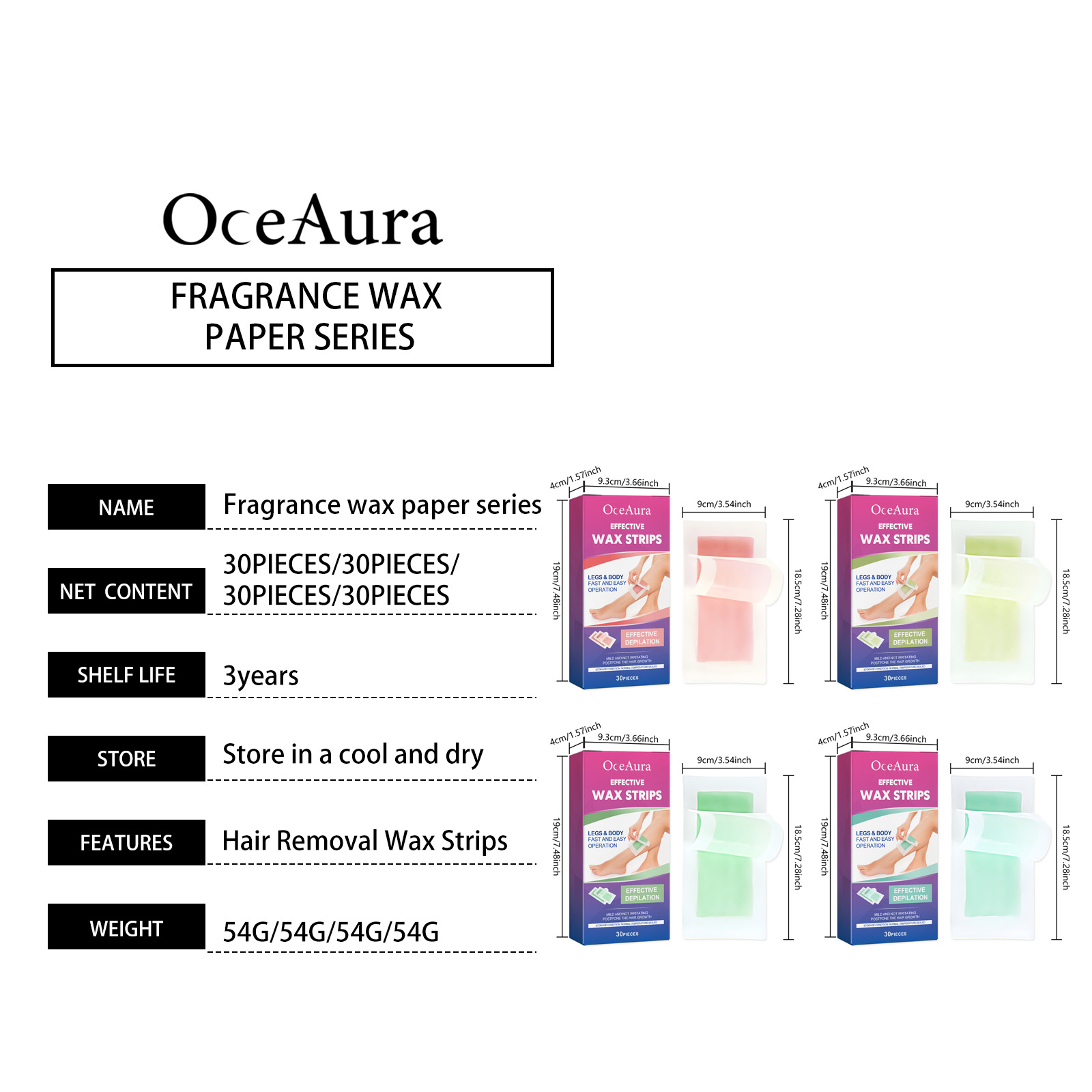 Blueberry Scented Hair Removal Wax Paper 30pcs 1 Box — foto 10