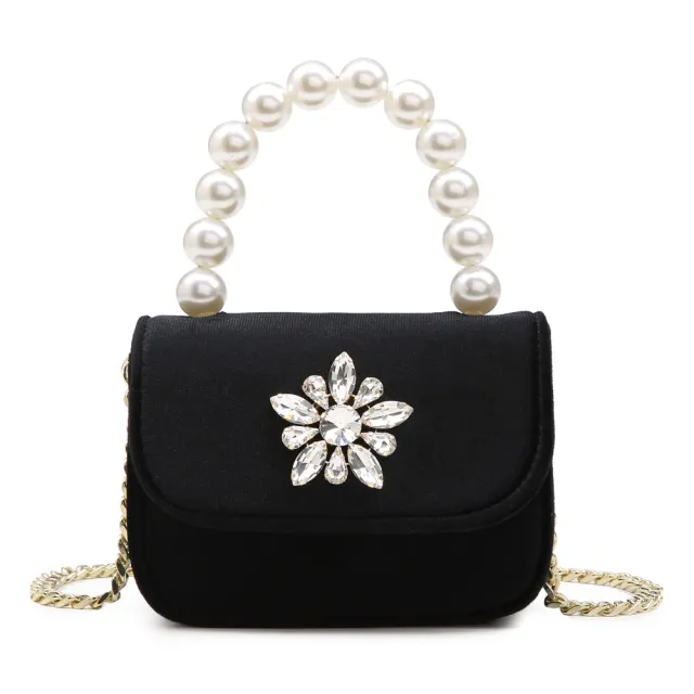 Women's Velvet Small Square Chain Shoulder Messenger Bag Black - Shop at LoveMi