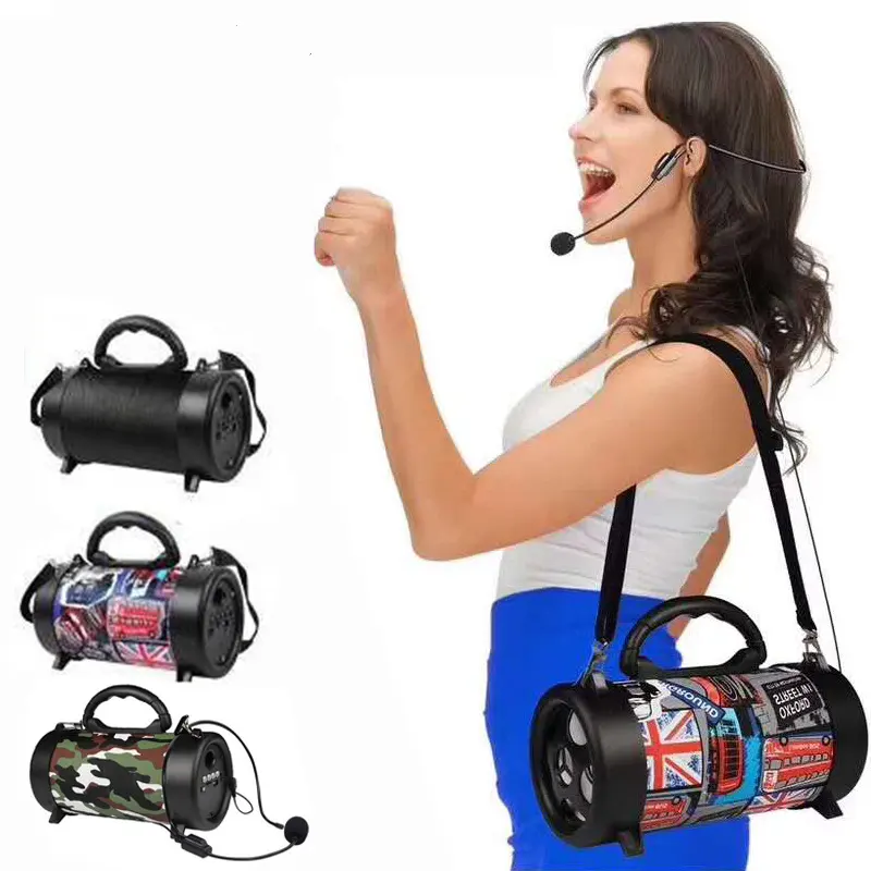 Outdoor Wireless Bluetooth Speaker Portable Strap with Microphone