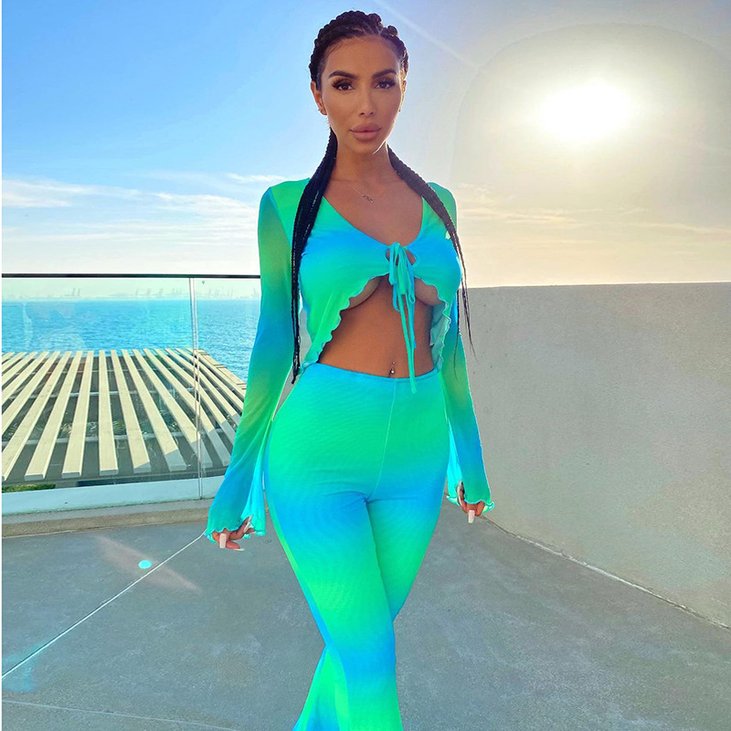 Navel Printing Suit Pants Foreign Trade A Drop Shipping Women's Clothing