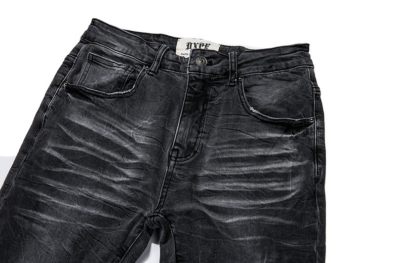 Title 5, Black Punk Wind Pressure Shaft Distressed Jeans...