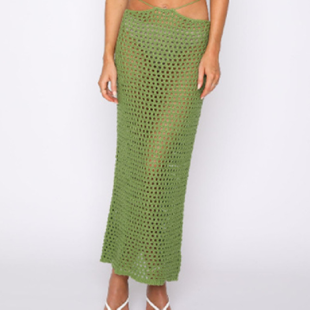 Fashion Knitted Wrap Hip Skirt Set