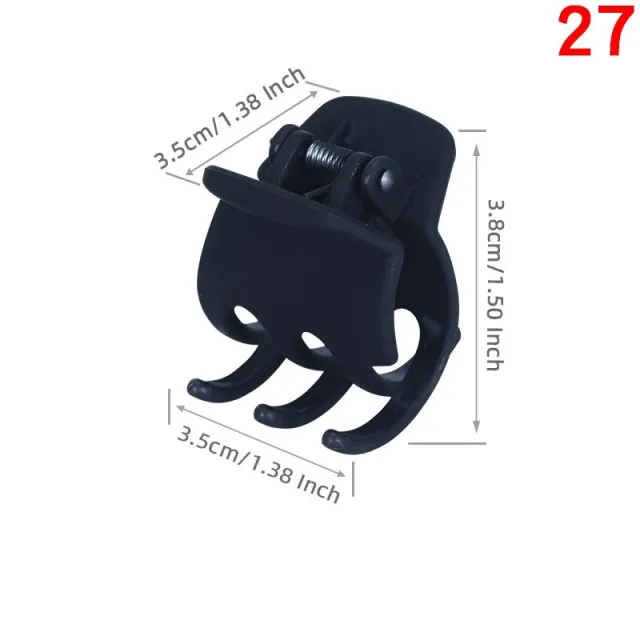 High Ponytail 3 Teeth Claw Clip Fixed Gadget Small Headdress Rubber Black Square Grip - Shop at LoveMi