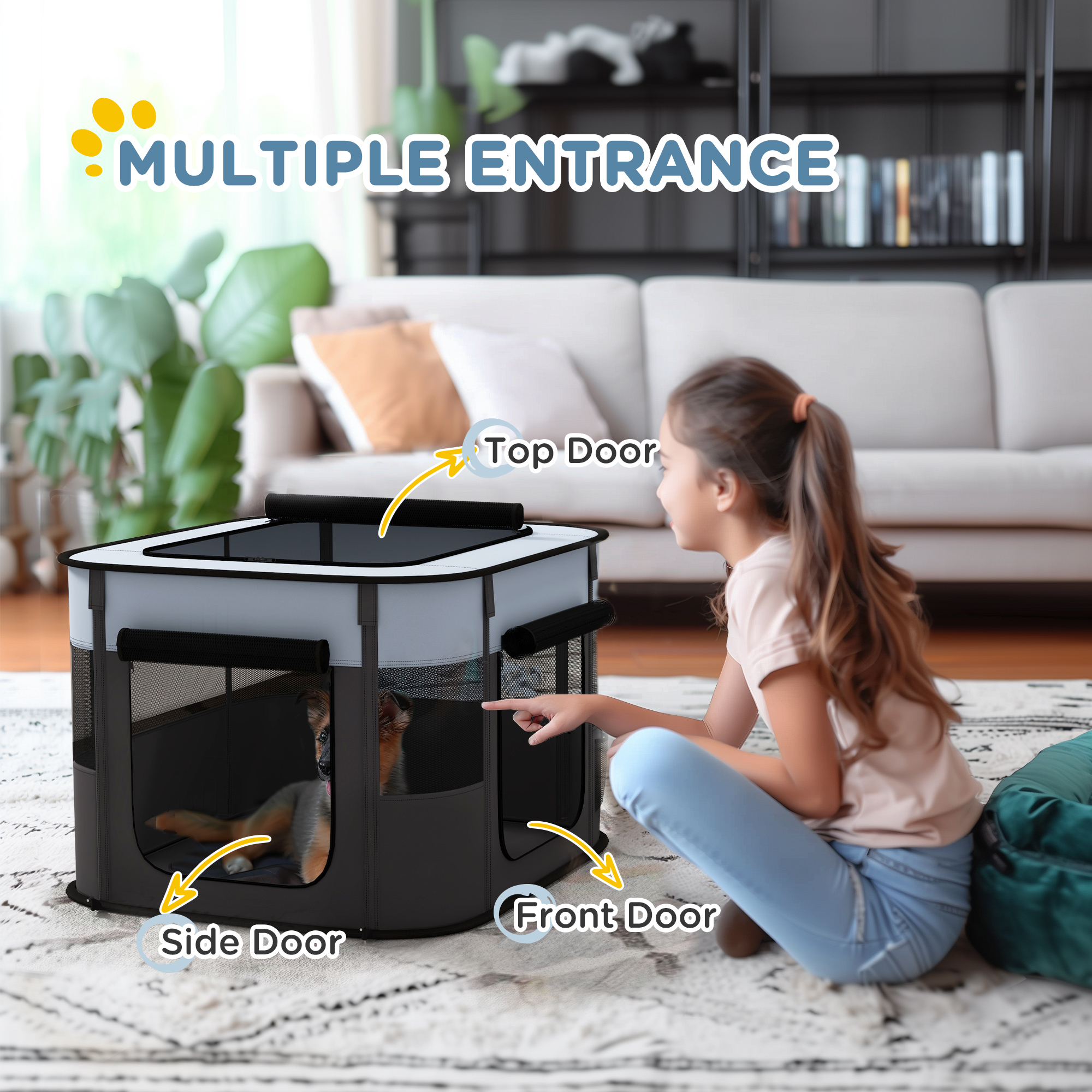 Foldable Dog Fence With Storage Bag, Suitable For Indoor-outdoor Use, Portable — image 7