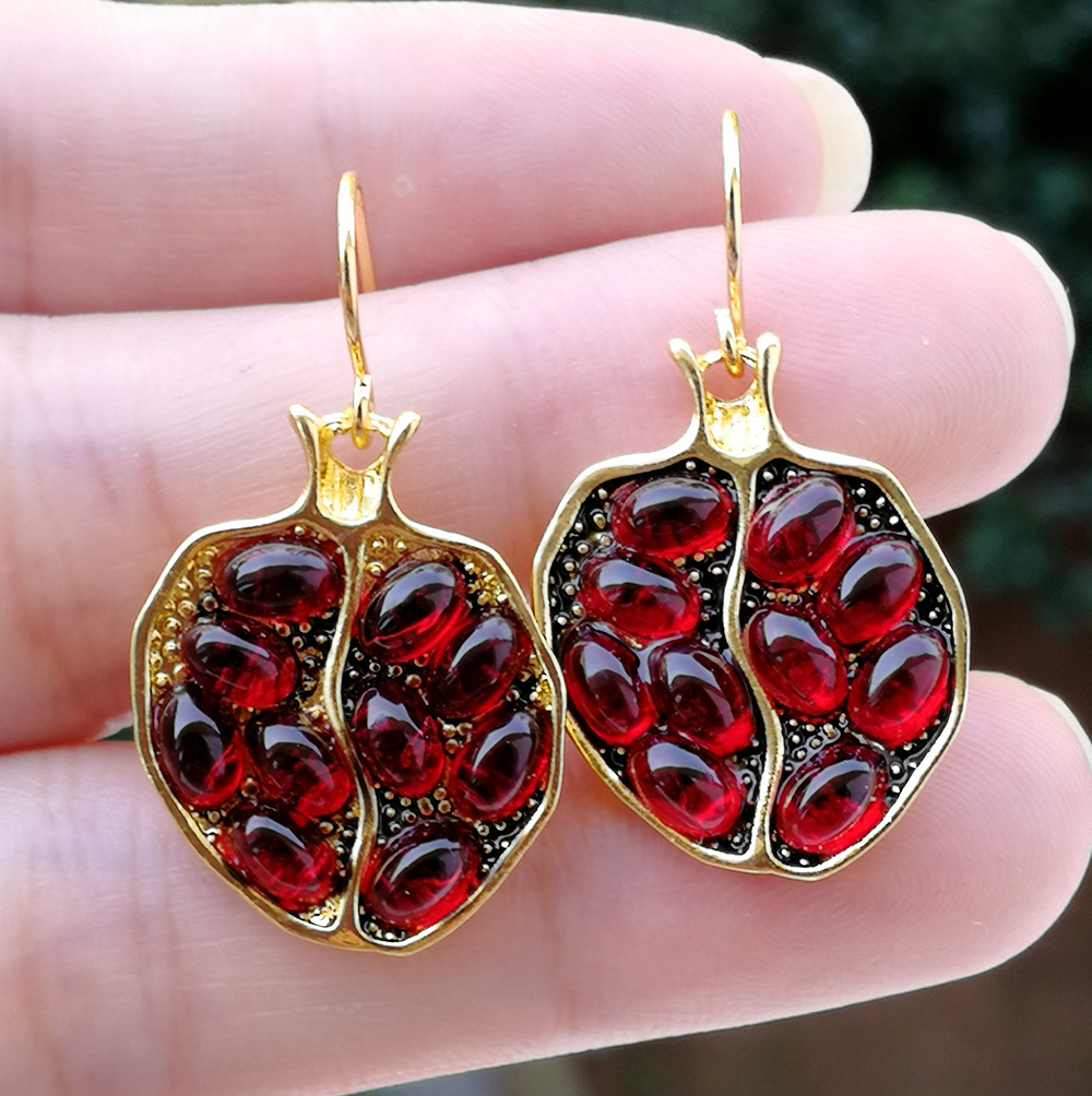Pomegranate Gold Earrings