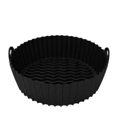 Silicone Basket Pot Tray Airfryer Liner For Air Fryer Reusable Container Accessories Pan Baking Mold Canister Shape Protector - Black - View 1