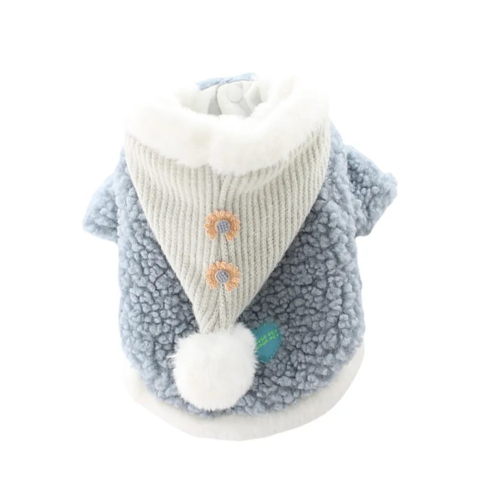 Dog Clothes Fall Winter Cat Princess Coat - Blue