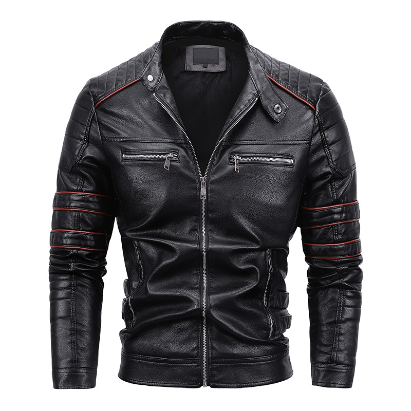 Giacca moto uomo più velluto pelle - Foto 3 di 4