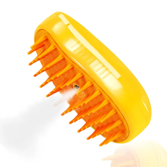 Cat Steam Brush For Shedding 3 In 1 Pet Steam Brush For Cat And Dog, Rechargeable Steamy Cat Water Brush, Spritz Defur Comb For Cats, Steamer Bru... Yellow - Shop at LoveMi