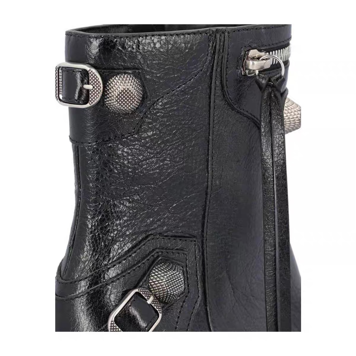 Title 7, Pointed Toe Side Zipper Metal Stud Biker Booties