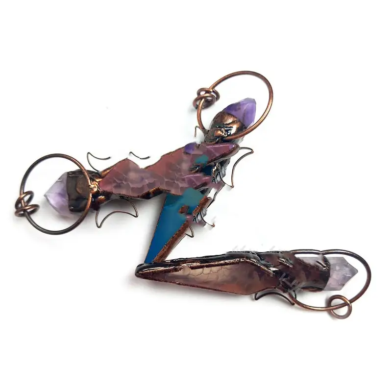 Amethyst Butterfly Pendant Exaggerates Retro Mace