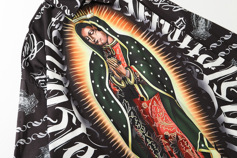 Men's Retro Religious Long Sleeve Printed Casual Shirt