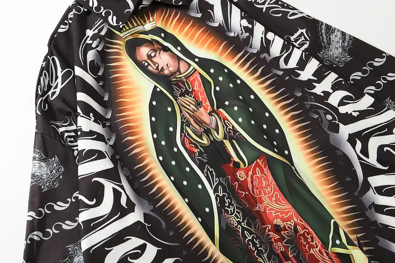Men's Retro Religious Long Sleeve Printed Casual Shirt