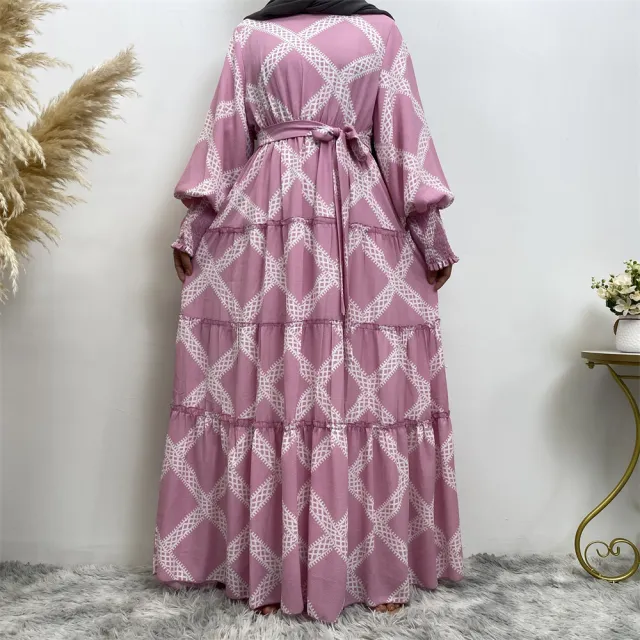 Fashionable Printed Elegant Long Skirt Pink - Shop at LoveMi