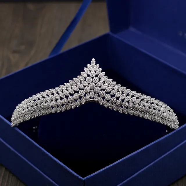 Bridal Tiara Zircon Crown Wedding Dress White - Shop at LoveMi
